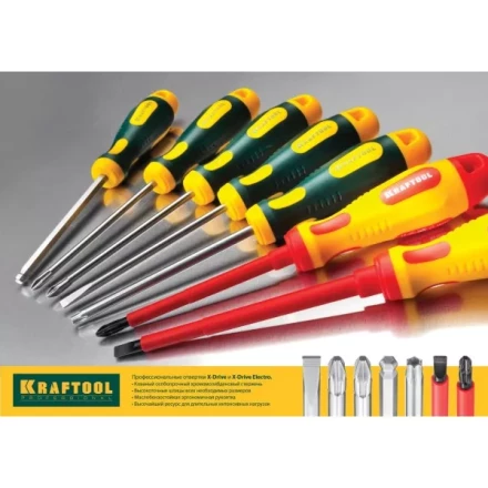 Отвертка KRAFTOOL &quot;EXPERT&quot;, Cr-Mo-V сталь, двухкомпонентная противоскользящая рукоятка, PH, №1x200мм 250072-1-200 купить в Ижевске