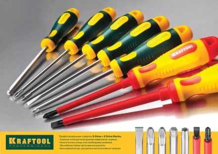 Отвертка KRAFTOOL &quot;EXPERT&quot;, Cr-Mo-V сталь, двухкомпонентная противоскользящая рукоятка, PH, №1x200мм 250072-1-200 купить в Ижевске