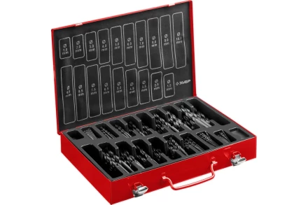 ЗУБР 370 шт, (1-10 мм), сталь Р4М2, класс В, мет.бокс, набор сверл по металлу (29605-H370) купить в Ижевске