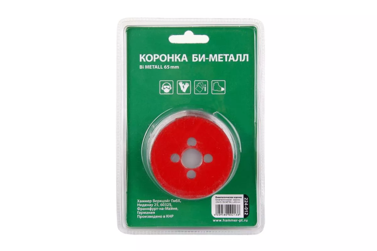 Коронка биметаллическая HAMMER Ф65х38мм 5/8" BiMETALL (224-012) купить в Ижевске