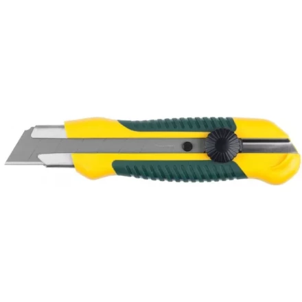 Нож с сегментированным лезвием, KRAFTOOL 09198, двухкомпонентный корпус, механический фиксатор, 25 мм 9198 купить в Ижевске