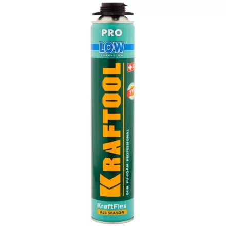 Пена &quot;PREMIUM LOW&quot; профессиональная, монтажная, пистолетная, всесезонная, 800мл, KRAFTOOL 41181_z01 купить в Ижевске