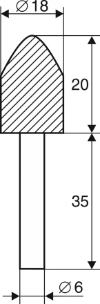 Шарошка абразивная Цилиндр с заострением 18х20х6 мм Энкор 21657 купить в Ижевске