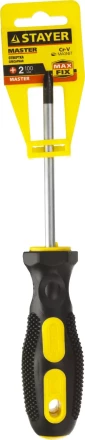 Отвертка STAYER &quot;MASTER&quot;, двухкомпонентная рукоятка, магнитный наконечник, PH2x100мм 2510-2-10_z01 купить в Ижевске