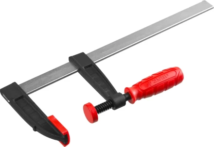 Струбцина ЗУБР &quot;МАСТЕР&quot;, тип &quot;F&quot;, пластмассовая ручка, стальная закаленная рейка, 80х300мм 32150-080-300 купить в Ижевске