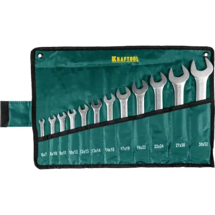 Набор рожковых гаечных ключей 12 шт, 6 - 32 мм, KRAFTOOL 27033-H12 купить в Ижевске
