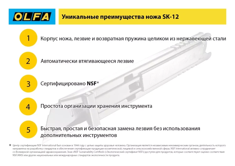 Лезвие OLFA, трапециевидное для SK-12 OL-SKB-2S/10B купить в Ижевске