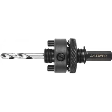 Державка c жесткими штифтами и прижимной муфтой для коронок, d=32-152мм, с шестигранном хвостовиком, резьба 5/8, STAYER Professional 29548 купить в Ижевске