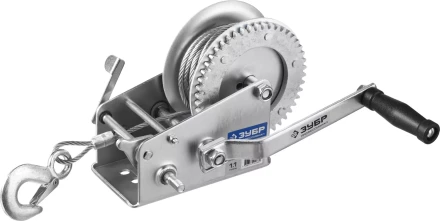 Лебедка ручная барабанная ЗУБР &quot;ПРОФЕССИОНАЛ&quot;, тяговая, тросовая, 1,1т, 8м 43113-1.1_z01 купить в Ижевске