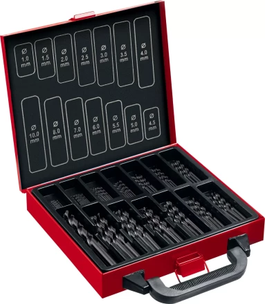 ЗУБР 99 шт, (1-10 мм), сталь Р4М2, класс В, мет.бокс, набор сверл по металлу (29605-H99) купить в Ижевске