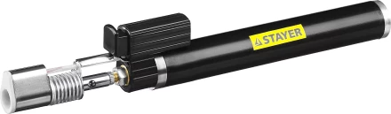 Газовая горелка STAYER &quot;PROFESSIONAL&quot;, 2в1, пьезоподжиг, регулировка пламени, 4 насадки, 1200С 55505-H6 купить в Ижевске