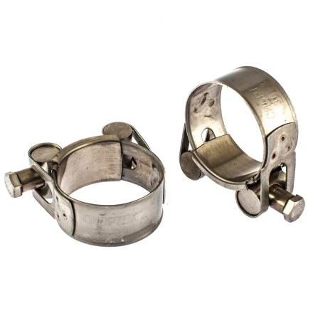 Хомуты металлические силовые 36-39 мм ширина 20 мм шарнирный W4 2 шт Сибртех 475233 купить в Ижевске