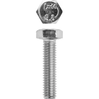 Болт ЗУБР с шестигранной головкой, DIN 933, класс прочности 8.8, оцинкованный, M10x50 мм, ТФ0, 600 шт. 4-303070-10-050