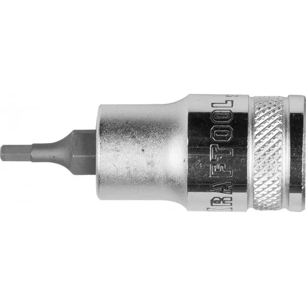 Торцовая бита-головка KRAFTOOL "INDUSTRIE QUALITAT", материал S2, HEX, сатинированная, 1/2", H3 27908-03_z01 купить в Ижевске