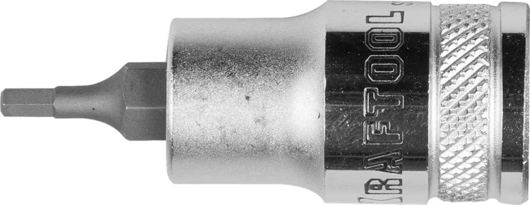 Торцовая бита-головка KRAFTOOL "INDUSTRIE QUALITAT", материал S2, HEX, сатинированная, 1/2", H3 27908-03_z01 купить в Ижевске