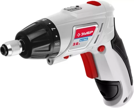 Отвертка аккум ЗУБР реверс,2 полож.корпуса,подсветка,регул. момента,набор из бит и сверл,Литий-ион 1,5 Ач, 3Нм, 3,6В ЗО-3.6-ЛИ купить в Ижевске
