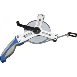 Мерная лента ЗУБР "ЭКСПЕРТ"геодезийная, стальное полотно с нейлоновым покрытием, метал. корпус, двухкомп. рукоятка, 50м 34166-50_z01