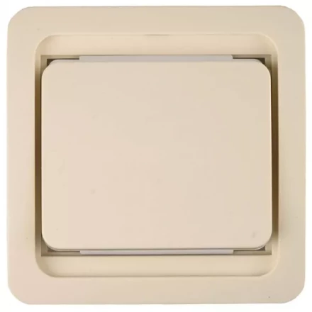 Выключатель СВЕТОЗАР &quot;ГАММА&quot; одноклавишный, без подсветки, цвет бежевый, 10А/~250В SV-54130-B купить в Ижевске