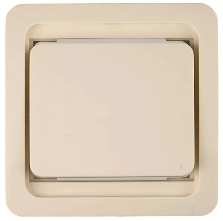 Выключатель СВЕТОЗАР &quot;ГАММА&quot; одноклавишный, без подсветки, цвет бежевый, 10А/~250В SV-54130-B купить в Ижевске