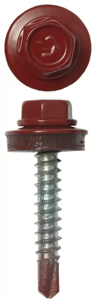 Саморезы ЗУБР &quot;ПРОФЕССИОНАЛ&quot; окраш., RAL 3003 рубин.-красн., для крепл. кров. матер. к дерев. обреш., 4.8х29мм, 2500шт 4-300310-48-029-3003 купить в Ижевске