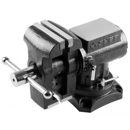 Тиски ЗУБР &quot;ЭКСПЕРТ&quot; слесарные, многофункциональные с поворотом в двух плоскостях, 125мм 32712-125 купить в Ижевске