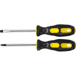 Набор STAYER "MASTER": Отвертки слесарные, двухкомпонентная рукоятка, магнитный наконечник, 2 / 6мм - 100мм, 2шт 2513-H2_z01