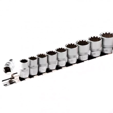 Набор универсальных торцевых головок 3/8 SpLine CrV 10 шт 8-19 мм Stels 13639 купить в Ижевске