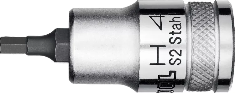 Торцовая бита-головка KRAFTOOL "INDUSTRIE QUALITAT", материал S2, HEX, сатинированная, 1/2", H4 27908-04_z01 купить в Ижевске