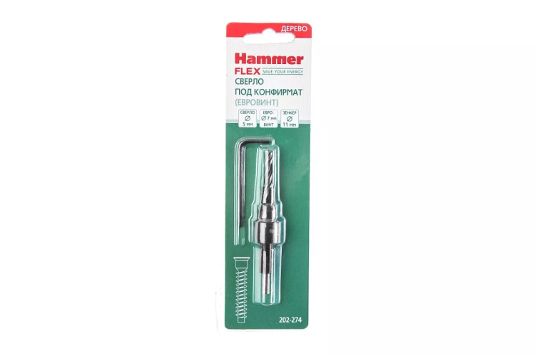 Сверло по дереву HAMMER Ф5х70мм (202-274 DR WD DBL FLUTE) купить в Ижевске
