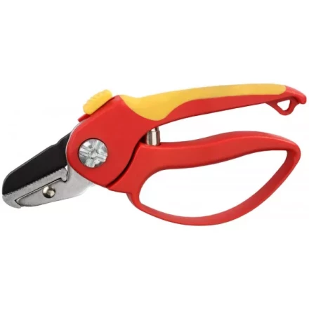 Секатор GRINDA двухкомпонентные ручки, обычный механизм, с эфесом, прямые лезвия с упорной наковальней, 205мм 8-423227_z01 купить в Ижевске