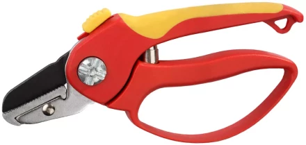 Секатор GRINDA двухкомпонентные ручки, обычный механизм, с эфесом, прямые лезвия с упорной наковальней, 205мм 8-423227_z01 купить в Ижевске