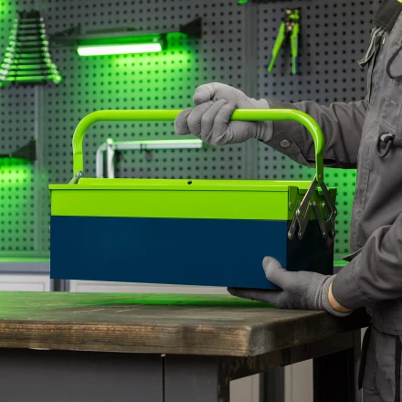 Ящик для инструмента Сибртех 90750, 430 х 200 х 160 мм, три секции, металлический купить в Ижевске