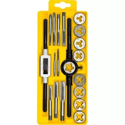 Набор метчиков и плашек STAYER "MASTER", метчикодержатель 1шт, плашкодержатель 1шт, метчики 9шт, плашки 9шт, 20 предметов 28012-H20