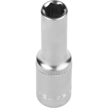 Головка торцовая ЗУБР &quot;МАСТЕР&quot; (1/2&quot;), удлиненная, Cr-V, FLANK, хроматированное покрытие, 10мм 27726-10 купить в Ижевске