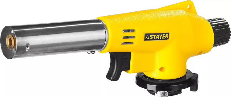 Газовая горелка "MaxTerm" на баллон, STAYER "MASTER" 55584, с пьезоподжигом, регулировка пламени, цанговое соединение, 1300С 55584 купить в Ижевске