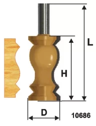 Фреза по дереву кромочная фигурная 32х57 №3 твердосплав ц/хв 12 ЭНКОР 10686