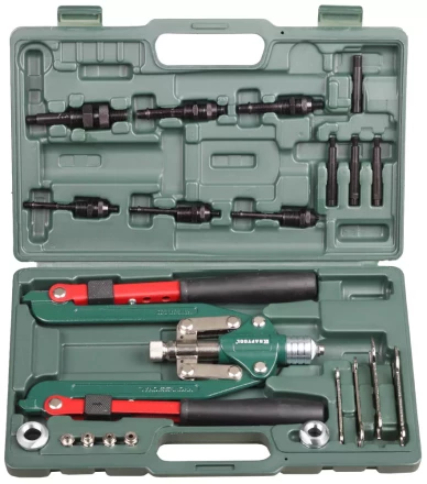 Заклепочник складной, KRAFTOOL &quot;RS-77&quot; 31182, резьбовые М4,М5,М6,М8,М10,М12, вытяжные d=2,4-6,4 мм и штифты М4,М5,М6,М8, из Al, стали, нерж стали 31182 купить в Ижевске