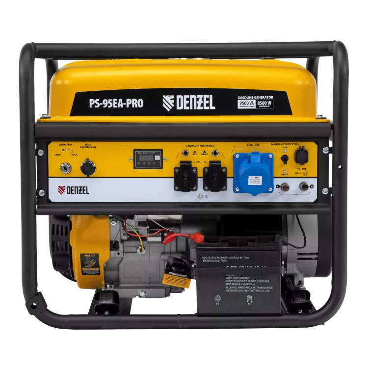 Генератор бензиновый Denzel PS-95EA-PRO, 9,5 кВт, 230 В, 40 л, разъём ATS, эл.старт купить в Ижевске