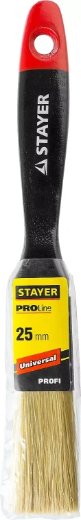 Кисть плоская STAYER "UNIVERSAL-PROFI", светлая натуральная щетина, деревянная ручка, 25мм 0104-025 купить в Ижевске