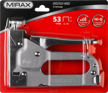 Степлер с регулировкой силы удара, металлический корпус, для тонкой скобы тип 53 (4-14 мм), MIRAX 3144 купить в Ижевске