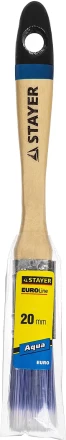 Кисть плоская STAYER &quot;EURO&quot;, &quot;AQUA&quot; для воднодисперсионных и акриловых ЛКМ, искусств щетина, деревян ручка, 3/4&quot;/20мм 01062-020 купить в Ижевске