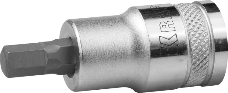 Торцовая бита-головка KRAFTOOL "INDUSTRIE QUALITAT", материал S2, HEX, сатинированная, 1/2", H7 27908-07_z01 купить в Ижевске