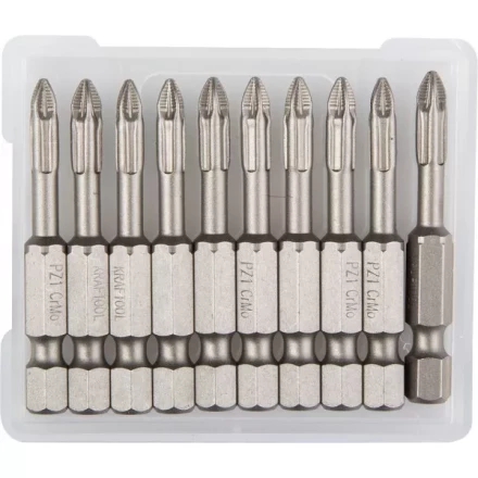 Биты &quot;ЕХPERT&quot; торсионные кованые, обточенные, KRAFTOOL 26123-1-50-10, Cr-Mo сталь, тип хвостовика E 1/4&quot;, PZ1, 50мм, 10шт 26123-1-50-10 купить в Ижевске