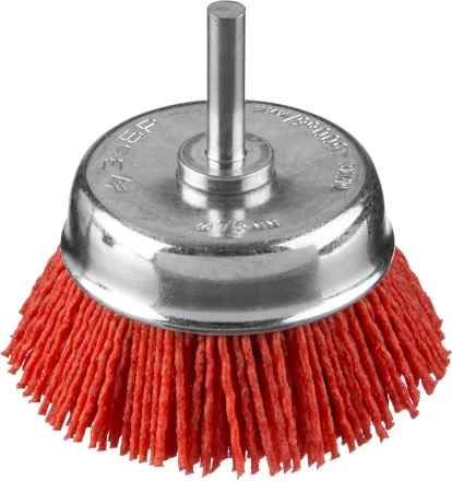 ЗУБР &quot;ПРОФЕССИОНАЛ&quot;. Щетка чашечная для дрели, нейлоновая проволока с абразивным покрытием, 75мм 35165-075_z02 купить в Ижевске