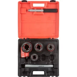 Набор ЗУБР "ЭКСПЕРТ" №4 резьбонарезной трубный в пластмассовом боксе, 1/2" - 1 1/4", 5 предметов 28270-H4