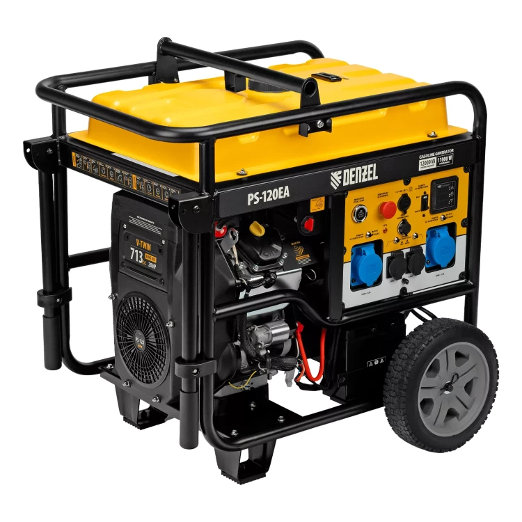 Генератор бензиновый Denzel PS-120EA, 12 кВт,230 В, 40л, разъём ATS,эл.старт купить в Ижевске