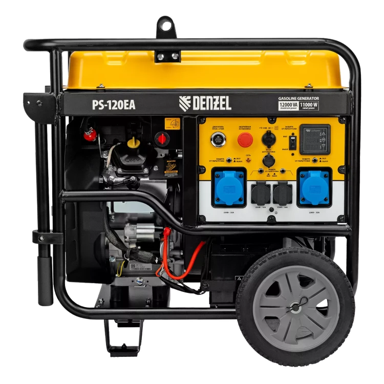 Генератор бензиновый Denzel PS-120EA, 12 кВт,230 В, 40л, разъём ATS,эл.старт купить в Ижевске