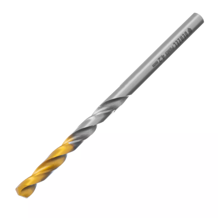 Сверло спиральное по металлу Denzel 4,2 x 75 мм, Р6М5, Golden Tip, 718230 купить в Ижевске
