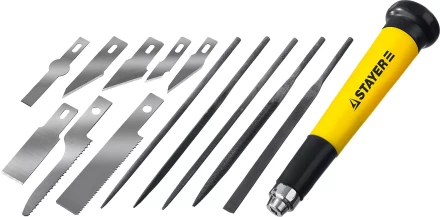 Набор STAYER Нож “MASTER” для точных работ в комплекте с лезвиями различной формы и надфилями, в чехле,38 предметов 09145-H38 купить в Ижевске