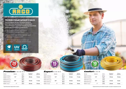 Шланг RACO EXPERT поливочный, 30атм., армированный, 4-х слойный, 3/4&quot;x25м 40302-3/4-25_z01 купить в Ижевске